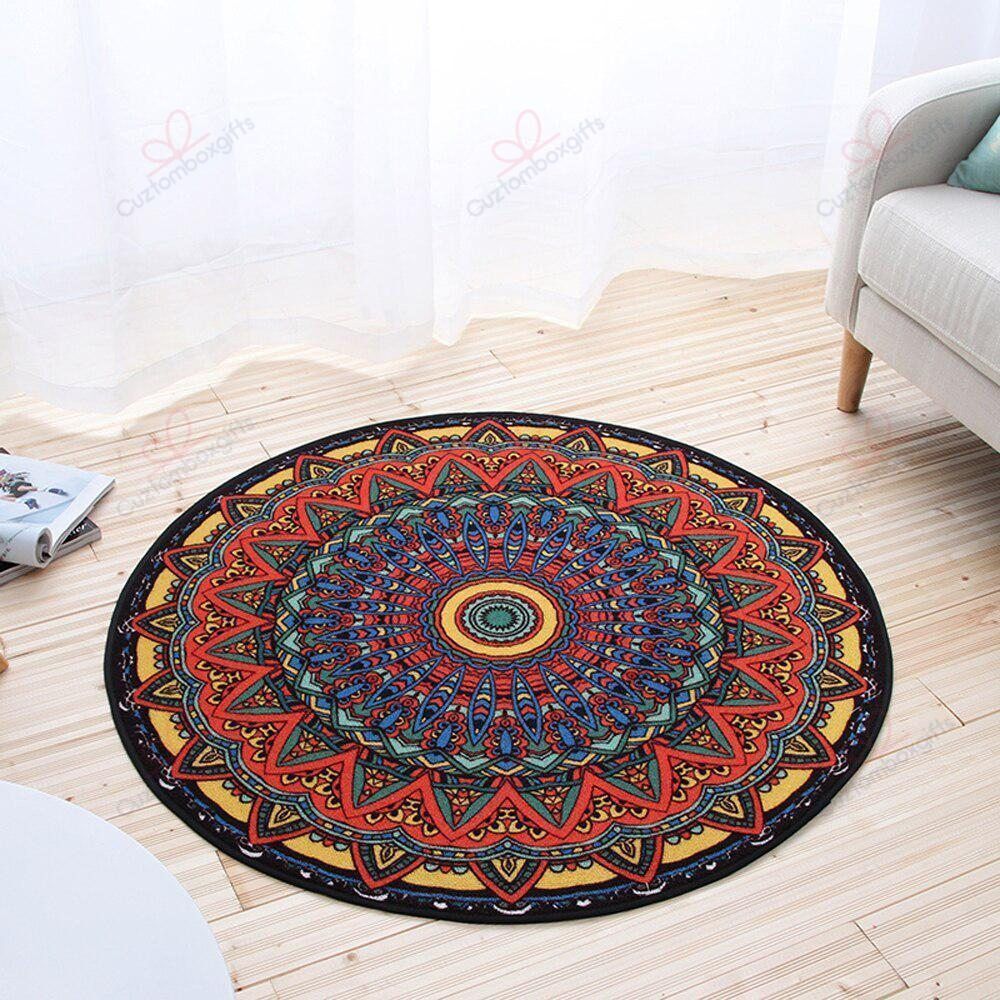 Fashion Bohemian National Style Geometric Pattern Round Carpet Floor Rug Living Room Bedroom Decor Round Area Rug Carpet Fashion Bohemian National Style Geometric Pattern Round Carpet Floor Rug Living Room Bedroom Decor Round Area Rug Carpet