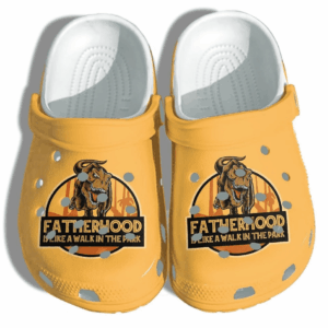 Fatherhood T-Rex Dinosaurs Walk In The Park Shoes Crocs Clog Gifts Fathers Day For Men