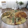 Feather Cowslip Round Carpet Floor Rug Living Room Bedroom Decor Round Area Rug Carpet
