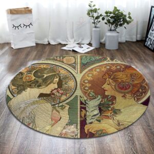 Feather Cowslip Round Carpet Floor Rug Living Room Bedroom Decor Round Area Rug Carpet
