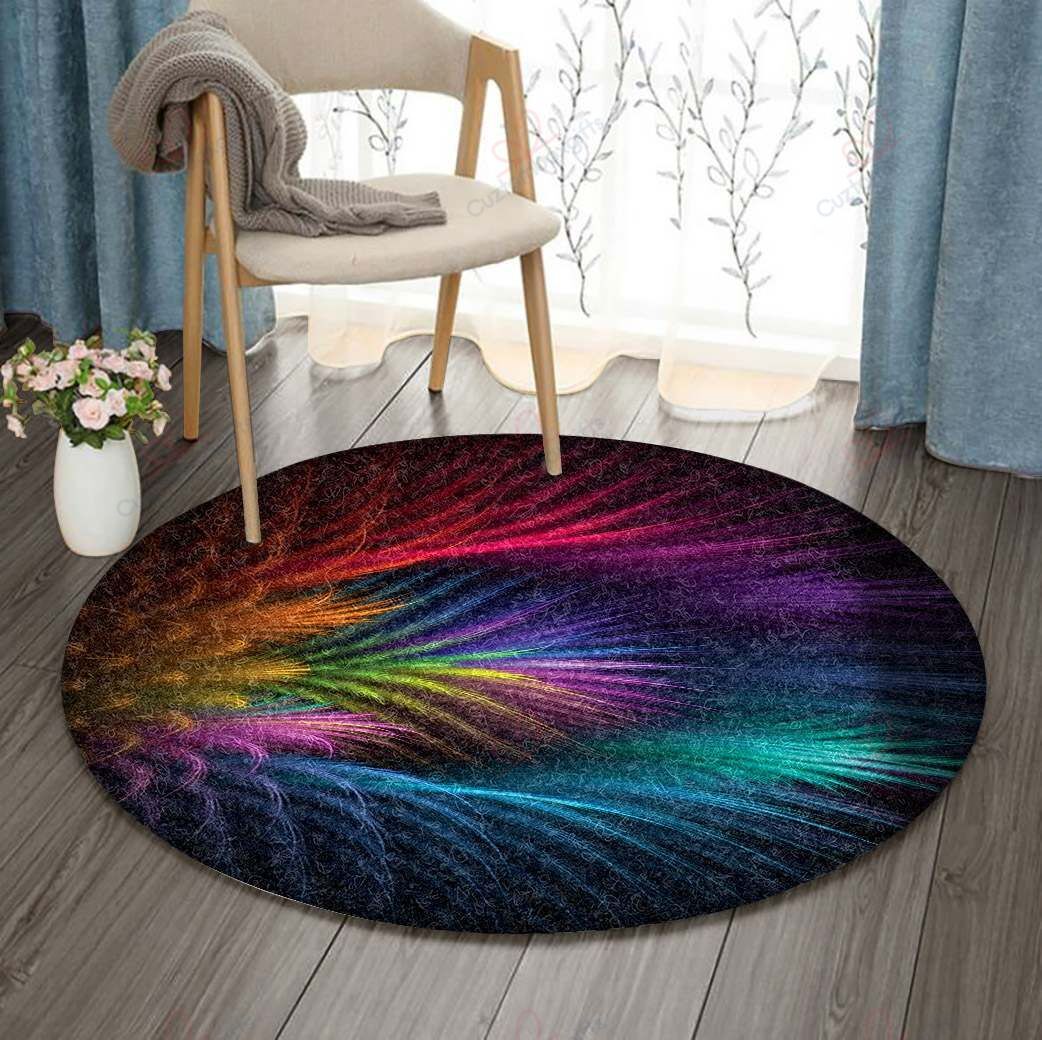 Feather Round Carpet Floor Rug Living Room Bedroom Decor Round Area Rug Carpet Feather Round Carpet Floor Rug Living Room Bedroom Decor Round Area Rug Carpet