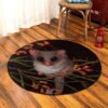 Feathertail Glider Round Carpet Floor Rug Living Room Bedroom Decor Round Area Rug Carpet