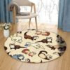 Ferret Round Carpet Floor Rug Living Room Bedroom Decor Round Area Rug Carpet
