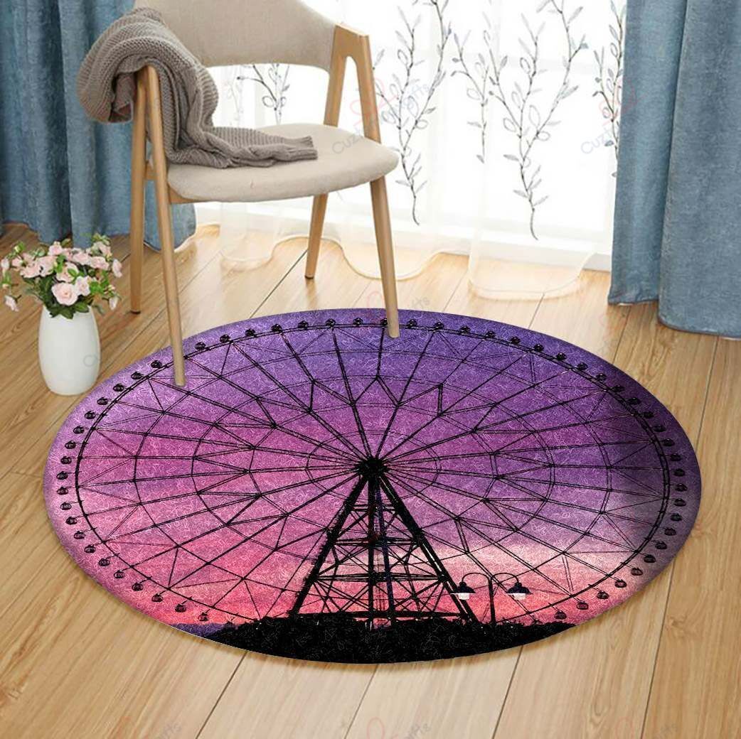 Ferris Wheel Round Carpet Floor Rug Living Room Bedroom Decor Round Area Rug Carpet Ferris Wheel Round Carpet Floor Rug Living Room Bedroom Decor Round Area Rug Carpet