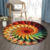 Fibonacci Spiral Art Fractal Round Carpet Floor Rug Living Room Bedroom Decor Round Area Rug Carpet