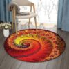 Fibonacci Spiral Art Fractal Red Yellow Round Carpet Floor Rug Living Room Bedroom Decor Round Area Rug Carpet