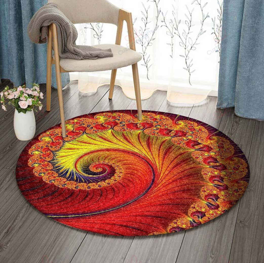 Fibonacci Spiral Art Fractal Red Yellow Round Carpet Floor Rug Living Room Bedroom Decor Round Area Rug Carpet Fibonacci Spiral Art Fractal Red Yellow Round Carpet Floor Rug Living Room Bedroom Decor Round Area Rug Carpet