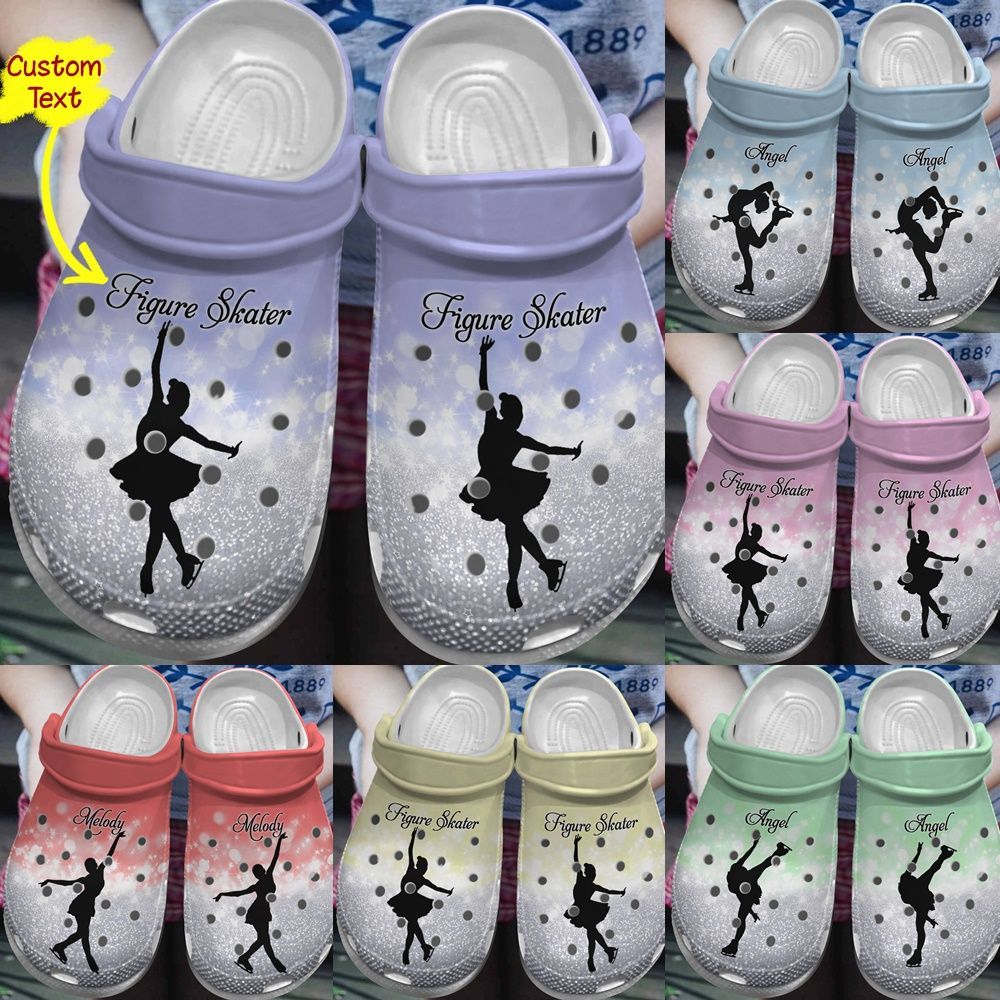 Figure Skating Personalized Clog Custom Crocs Comfortablefashion Style Comfortable For Women Men Kid Print 3D Sparkle Theme Figure Skating Personalized Clog Custom Crocs Comfortablefashion Style Comfortable For Women Men Kid Print 3D Sparkle Theme