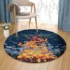 Fire And Butterfly Round Carpet Floor Rug Living Room Bedroom Decor Round Area Rug Carpet