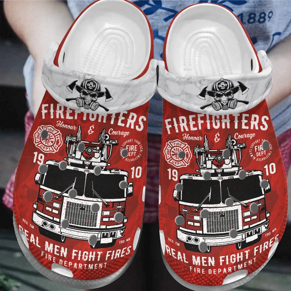 Firefighter Personalized Clog Custom Crocs Comfortablefashion Style Comfortable For Women Men Kid Print 3D Real Men Fight Fires Firefighter Personalized Clog Custom Crocs Comfortablefashion Style Comfortable For Women Men Kid Print 3D Real Men Fight Fires