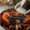 Firefighter Save Life Round Carpet Floor Rug Living Room Bedroom Decor Round Area Rug Carpet