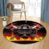 Fireman Round Carpet Floor Rug Living Room Bedroom Decor Round Area Rug Carpet