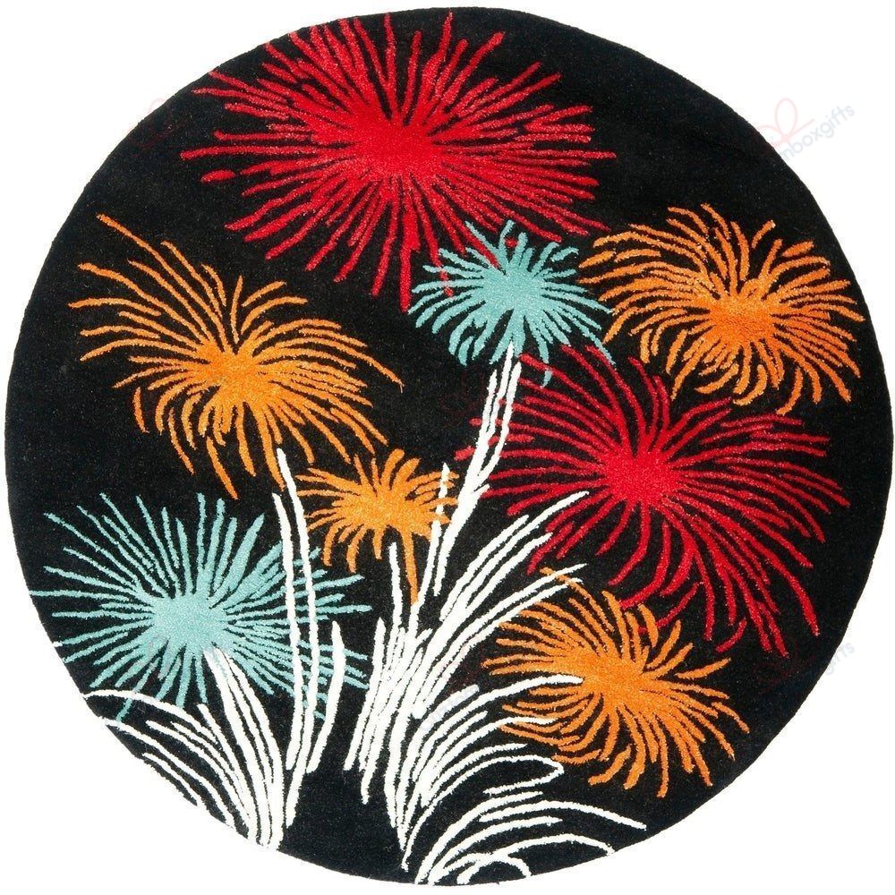 Firework Round Carpet Floor Rug Living Room Bedroom Decor Round Area Rug Carpet Firework Round Carpet Floor Rug Living Room Bedroom Decor Round Area Rug Carpet