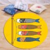 Fish Anchor Round Carpet Floor Rug Living Room Bedroom Decor Round Area Rug Carpet