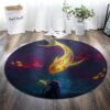 Fish And Cat Round Carpet Floor Rug Living Room Bedroom Decor Round Area Rug Carpet