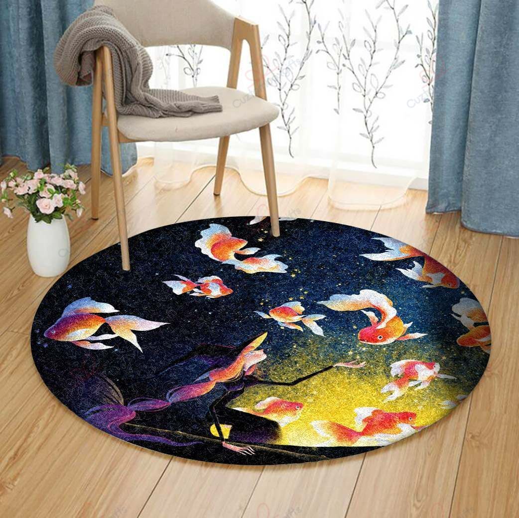 Fish And Witch Round Carpet Floor Rug Living Room Bedroom Decor Round Area Rug Carpet Fish And Witch Round Carpet Floor Rug Living Room Bedroom Decor Round Area Rug Carpet