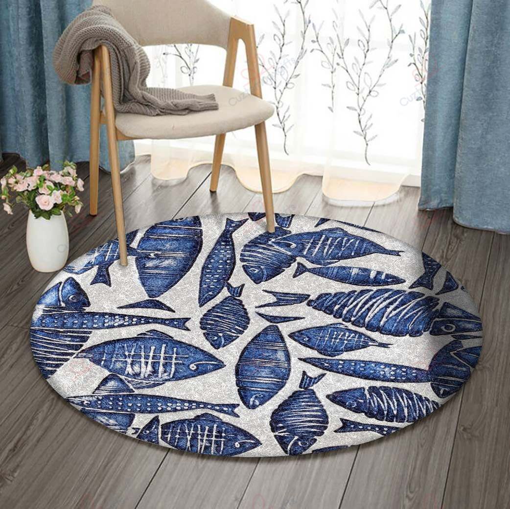 Fish Round Carpet Floor Rug Living Room Bedroom Decor Round Area Rug Carpet Fish Round Carpet Floor Rug Living Room Bedroom Decor Round Area Rug Carpet