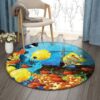 Fish World Round Carpet Floor Rug Living Room Bedroom Decor Round Area Rug Carpet