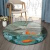 Fishes And The Bottle Round Carpet Floor Rug Living Room Bedroom Decor Round Area Rug Carpet