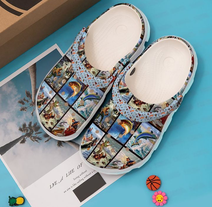 Fishing Bass Fishes Sku 1028 Crocs Crocband Clog Comfortable For Mens Womens Classic Clog Water Shoes Fishing Bass Fishes Sku 1028 Crocs Crocband Clog Comfortable For Mens Womens Classic Clog Water Shoes