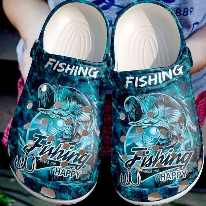 Fishing Makes Me Happy Sku 1037 Crocs Clog Clog Shoes Fishing Makes Me Happy Sku 1037 Crocs Clog Clog Shoes