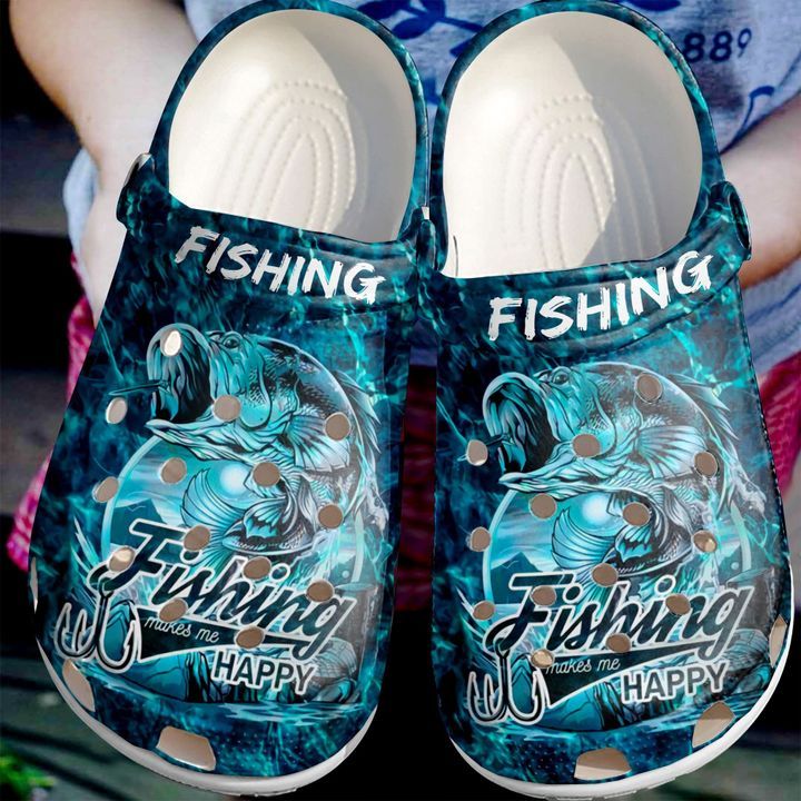 Fishing Makes Me Happy Sku 1037 Crocs Crocband Clog Comfortable For Mens Womens Classic Clog Water Shoes Fishing Makes Me Happy Sku 1037 Crocs Crocband Clog Comfortable For Mens Womens Classic Clog Water Shoes