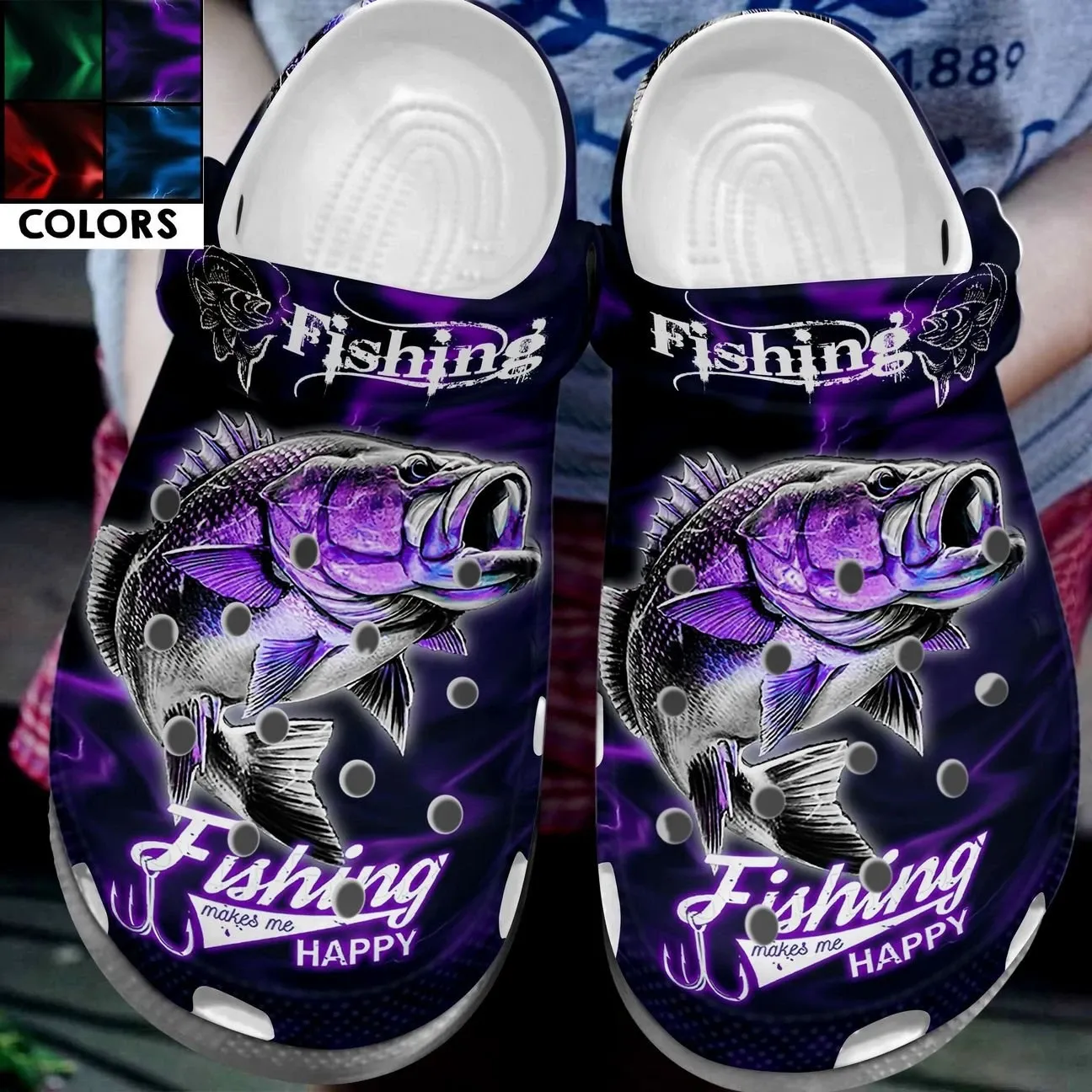 Fishing Personalized Clog Custom Crocs Comfortablefashion Style Comfortable For Women Men Kid Print 3D Fishing Makes Me Happy Fishing Personalized Clog Custom Crocs Comfortablefashion Style Comfortable For Women Men Kid Print 3D Fishing Makes Me Happy