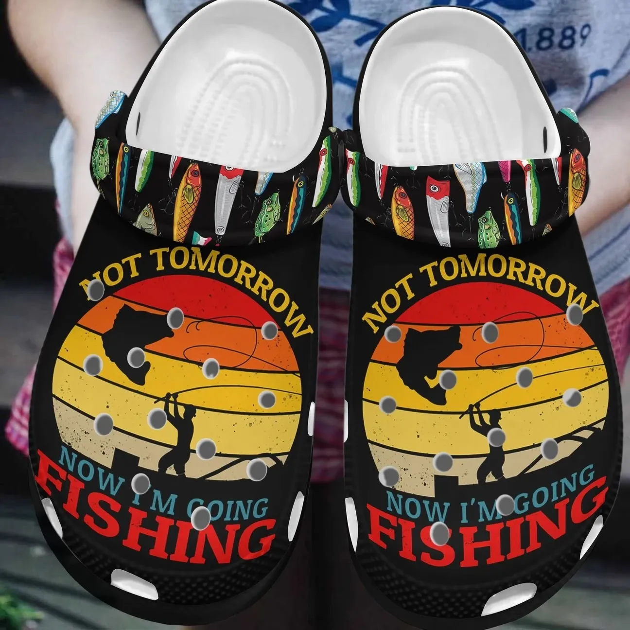 Fishing Personalized Clog Custom Crocs Comfortablefashion Style Comfortable For Women Men Kid Print 3D Not Tomorrow Now I’M Going Fishing Fishing Personalized Clog Custom Crocs Comfortablefashion Style Comfortable For Women Men Kid Print 3D Not Tomorrow Now I’M Going Fishing