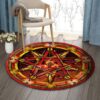 Five Elemental Round Carpet Floor Rug Living Room Bedroom Decor Round Area Rug Carpet