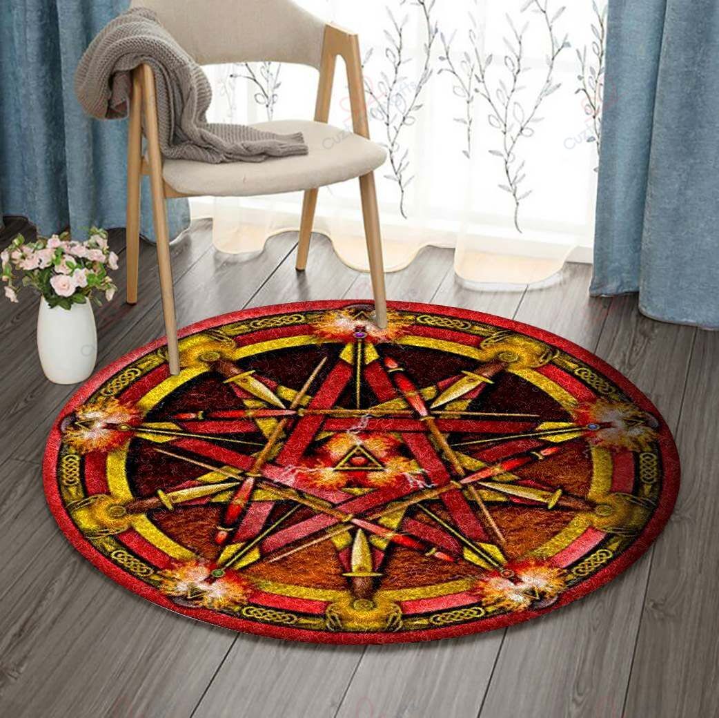 Five Elemental Round Carpet Floor Rug Living Room Bedroom Decor Round Area Rug Carpet Five Elemental Round Carpet Floor Rug Living Room Bedroom Decor Round Area Rug Carpet