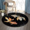 Flagtail Fish Round Carpet Floor Rug Living Room Bedroom Decor Round Area Rug Carpet
