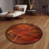 Flame Lion Round Carpet Floor Rug Living Room Bedroom Decor Round Area Rug Carpet