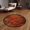 Flame Lion Round Carpet Floor Rug Living Room Bedroom Decor Round Area Rug Carpet