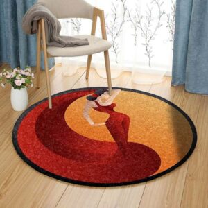 Flamenco Dancer Round Carpet Floor Rug Living Room Bedroom Decor Round Area Rug Carpet