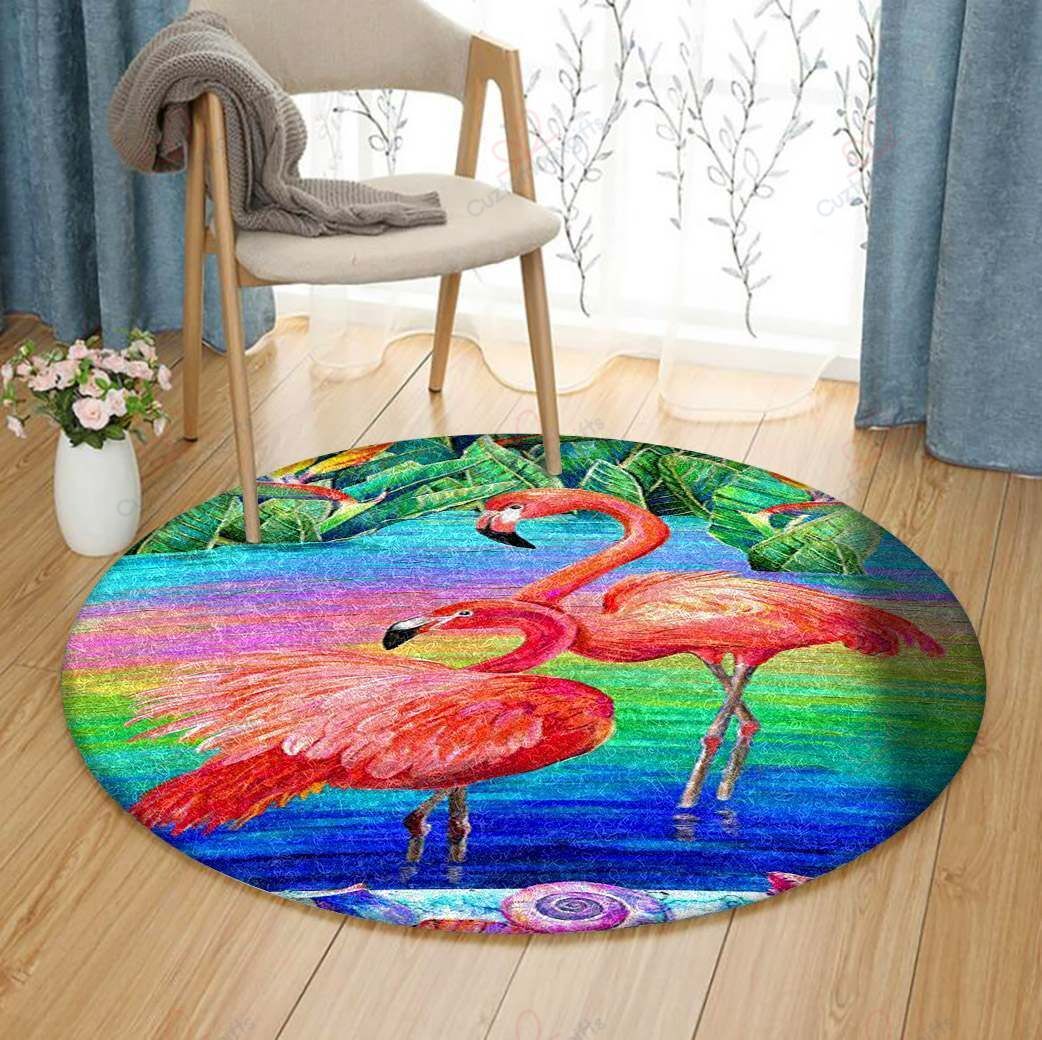 Flamingo Color Round Carpet Floor Rug Living Room Bedroom Decor Round Area Rug Carpet Flamingo Color Round Carpet Floor Rug Living Room Bedroom Decor Round Area Rug Carpet