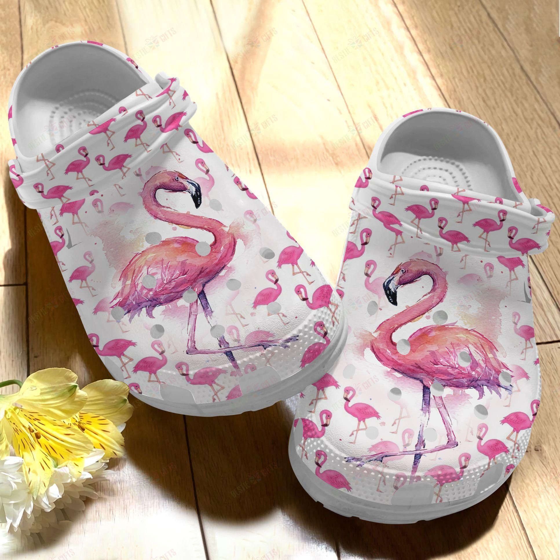 Flamingo Crocs Clog Classic Clog Flock Painting Shoes Flamingo Crocs Clog Classic Clog Flock Painting Shoes