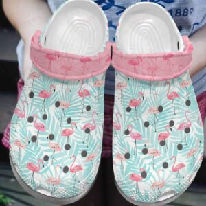 Flamingo Crocs Clog Classic Clog Whitesole Tropical Vibes Shoes