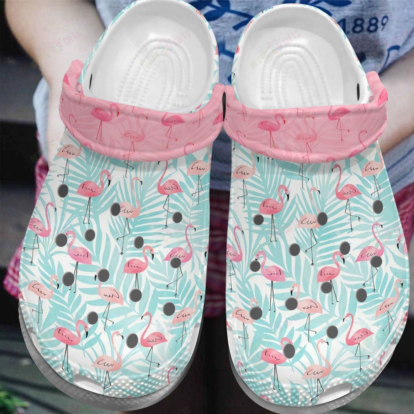 Flamingo Crocs Clog Classic Clog Whitesole Tropical Vibes Shoes Flamingo Crocs Clog Classic Clog Whitesole Tropical Vibes Shoes