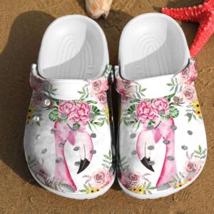 Flamingo Flower Watercolor Floral Gift For Lovers Crocs Clog Clog Shoes