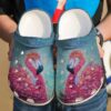 Flamingo Glass Sku 1061 Crocs Crocband Clog Comfortable For Mens Womens Classic Clog Water Shoes