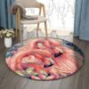 Flamingo Round Carpet Floor Rug Living Room Bedroom Decor Round Area Rug Carpet