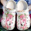 Flamingo Lovely Sku 1066 Crocs Crocband Clog Comfortable For Mens Womens Classic Clog Water Shoes