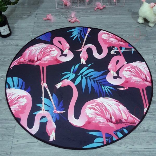 Flamingo Park Pink Round Carpet Floor Rug Living Room Bedroom Decor Round Area Rug Carpet Flamingo Park Pink Round Carpet Floor Rug Living Room Bedroom Decor Round Area Rug Carpet