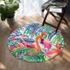 Flamingo Passion Round Carpet Floor Rug Living Room Bedroom Decor Round Area Rug Carpet