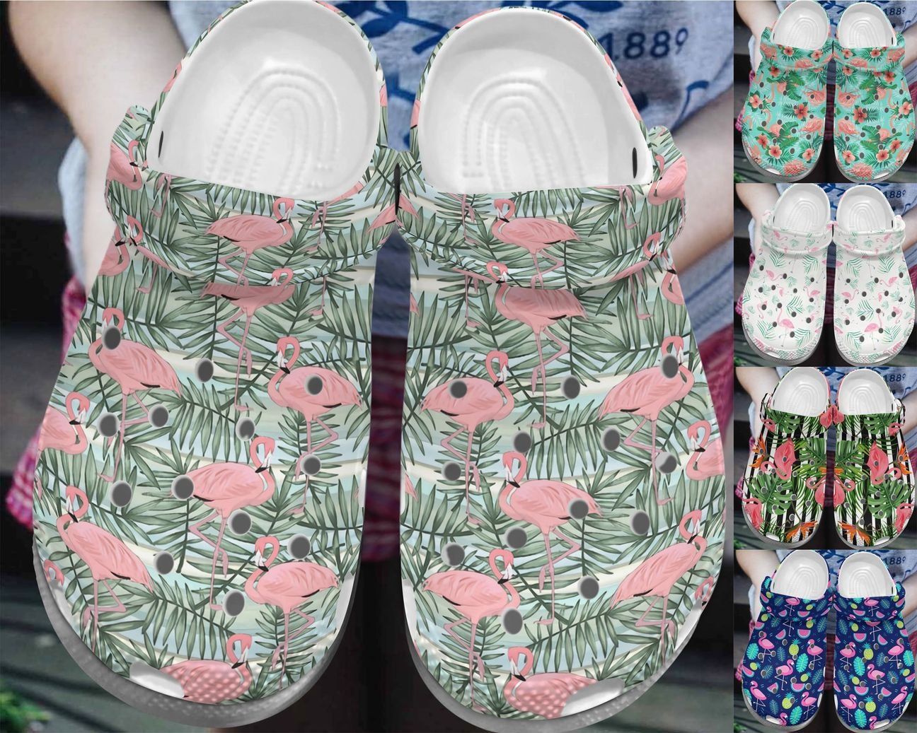 Flamingo Personalize Clog Custom Crocs Fashionstyle Comfortable For Women Men Kid Print 3D Whitesole Tropical Collection Flamingo Personalize Clog Custom Crocs Fashionstyle Comfortable For Women Men Kid Print 3D Whitesole Tropical Collection