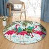 Flamingos Round Carpet Floor Rug Living Room Bedroom Decor Round Area Rug Carpet