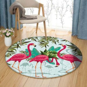Flamingos Round Carpet Floor Rug Living Room Bedroom Decor Round Area Rug Carpet