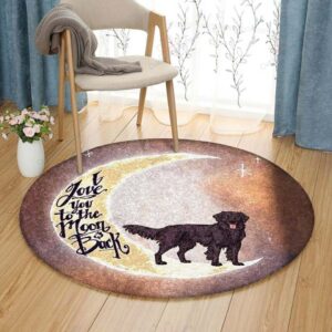 Flat Coated Retriever Round Carpet Floor Rug Living Room Bedroom Decor Round Area Rug Carpet