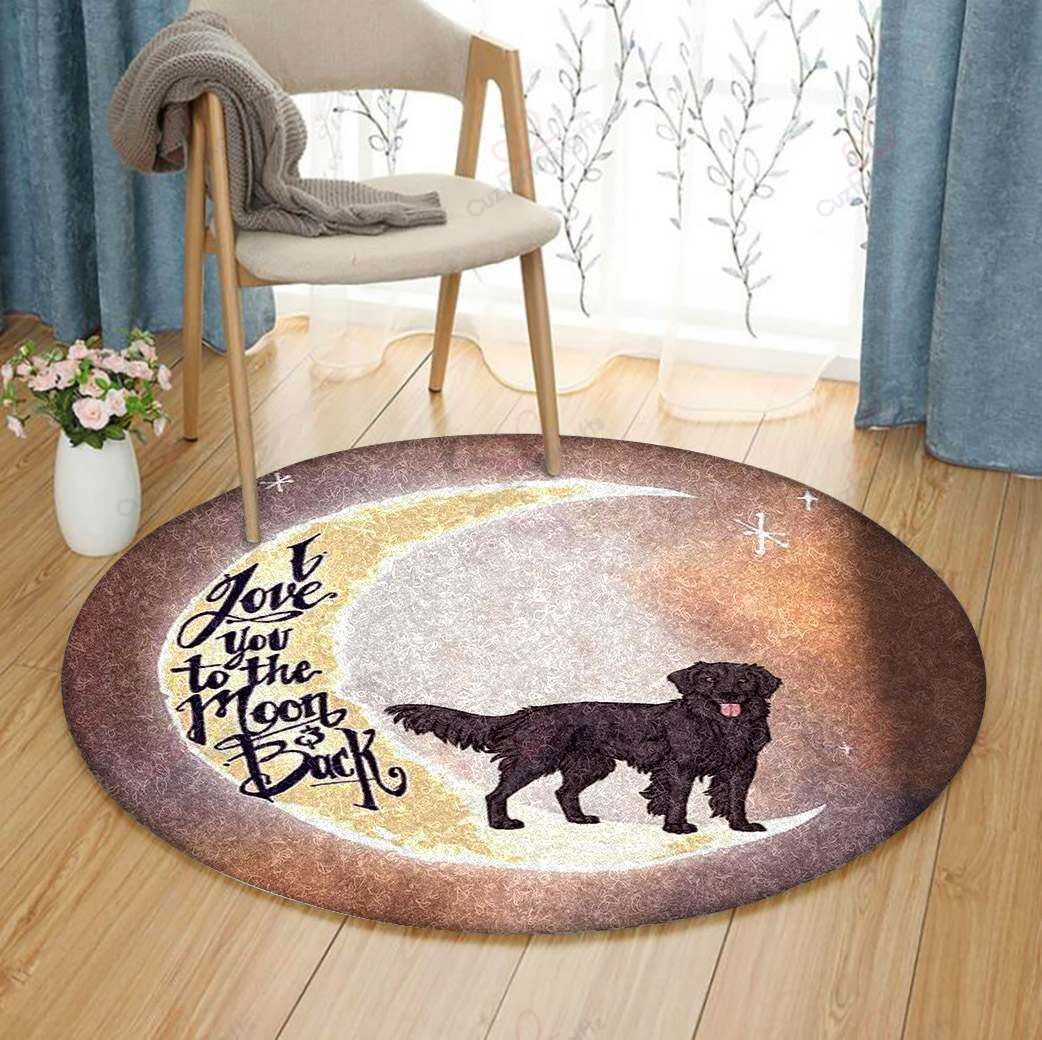 Flat Coated Retriever Round Carpet Floor Rug Living Room Bedroom Decor Round Area Rug Carpet Flat Coated Retriever Round Carpet Floor Rug Living Room Bedroom Decor Round Area Rug Carpet