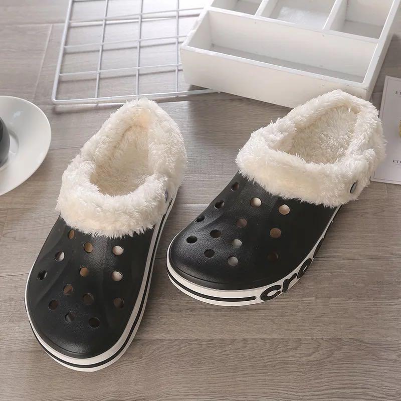 Fleece Crocs Clog Women Slippers Furry Hole Shoes Winter Style Barati Store Fleece Crocs Clog Women Slippers Furry Hole Shoes Winter Style Barati Store